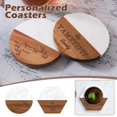 thumbnail image 2 of Personalized Coasters Engraved Wood & Marble Tea/Coffee Coasters Customized, 2 of 8