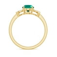thumbnail image 2 of Rosec Jewels Oval Lab Grown Emerald Solitaire Ring with Diamond, Split Shank Ring - 6X8 mm, 14K Yellow Gold, US 7.00, 2 of 8