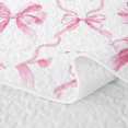 thumbnail image 5 of Erosebridal Cute Bow-Tie Twin Quilt Set, Chic Bowtie Twin Coverlet Set, Pink Reversible, Watercolor Pink, 2 Pieces (1 Bedspread and 1 Pillowcase), 5 of 7