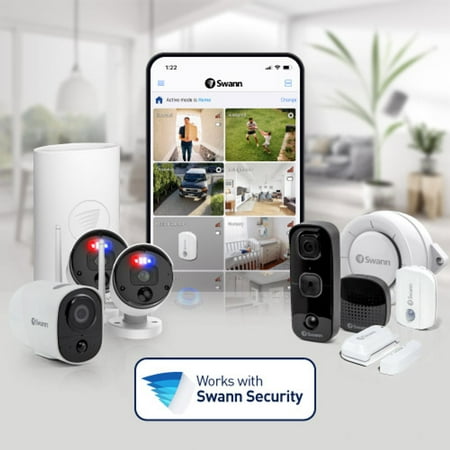 Swann - Enforcer 8 Channel,  8 Camera Indoor/Outdoor, Wired 1080p 1TB HD DVR Security System with 1-Way Audio over Coax