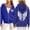 Blue, variant on Womens Angel Wings Print Zip Hoodies Trendy Loose Fit Hooded Sweatshirts Long Sleeve Y2K Fall Fashion Jackets Y2K Hoodies Navy L