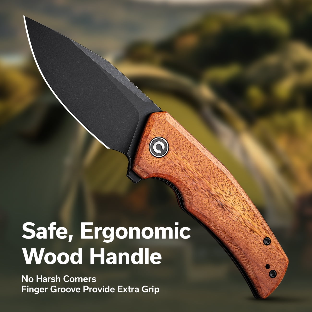 CIVIVI Pocket Knife Regulatron Folding Knife 2.98" Nitro-V Blade Wood Handle C23006-3