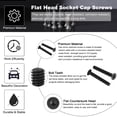 thumbnail image 3 of #10-32 x 1-1/2 Inch Flat Head Socket Cap Screws Hex Drive Machine Screws with Hex Spanner 10 Pcs, 3 of 7