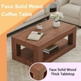 thumbnail image 3 of TesNus Coffee Table with Storage, 2-Tier Mid Century Rectangular Accent Table with Thick Tabletop, Rustic Style Cocktail, Center Table for Living Room, Office, Apartment (Walnut), 3 of 8