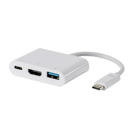 Monoprice USB-C HDMI Multiport Adapter - White, With USB 3.0 Connectivity & Mirror Display Resolutions Up To 1080p @ 60hz - Select