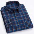 thumbnail image 4 of XDZJLR Men Shirts Long Sleeved Pure Wool Plaid Plus Size Fashion Tops, 4 of 5