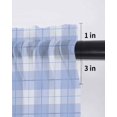 thumbnail image 6 of Blue Gingham Tier Curtains 36 Inch Length,Sheer Curtains for Bedroom Living Room Window Farmhouse Buffalo Plaid Checkeredv Rod Pocket Drapes Kitchen Curtains Small Half Window 27.5"x36" 2 Panels, 6 of 7