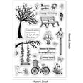 thumbnail image 4 of Flowers Clear Stamps, Grass Butterfly Silicone Stamps Bike Tree Words Stamps Chair Rubber Stamps Hiking Clear Stamps for Card Making Decoration and DIY Scrapbooking, 4 of 9