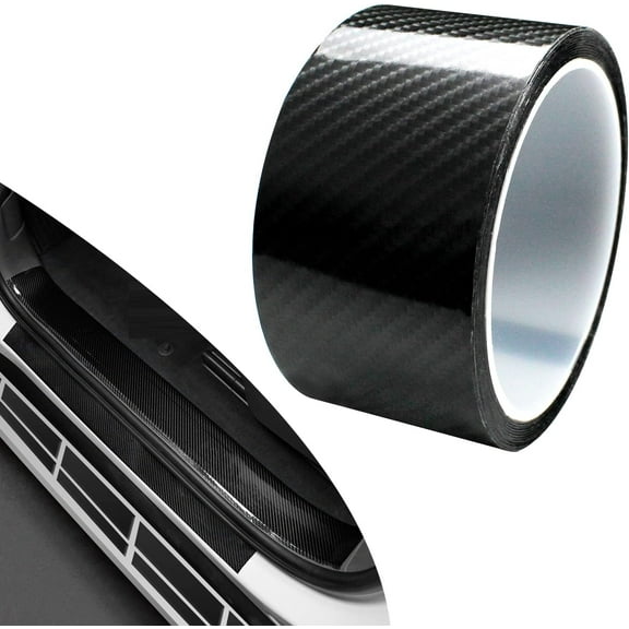 Detailing Wrap Tape, Black Carbon Fiber High Gloss Epoxy Vinyl For Car Decor And Protection, Scratch Resistant Waterproof Surface With Air-Release Adhesive, Interior Use Only