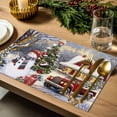 thumbnail image 4 of Christmas Placemats Set of 6, Christmas Tree Snowman Place Mats Red Truck Squirrel Placemat Table Decoration for Kitchen Table Dinner Xmas Holiday Party Home Decor Indoor Outdoor 13x19 Inch, 4 of 9