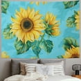 thumbnail image 2 of Creowell Sunflower Floral Aesthetic Flower Yellow Blue Wall Tapestry for Bedroom Wall Flags Tapestry for Bedroom Living Room Wall Art Decor Tapestries Multi Size Painting, 2 of 6