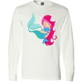 thumbnail image 3 of Inktastic Mermaid And Dolphin, Mermaid With Pink Hair Long Sleeve T-Shirt, 3 of 5