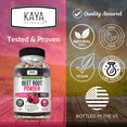 thumbnail image 6 of Kaya Naturals Premium Organic Beet Root Powder | Beet Root Extract, Athletic Performance Aids Healthy Circulation & Nitric Oxide Booster, Non-GMO & Gluten-Free, 1300mg Per Serving 180 Veggie Capsules, 6 of 7