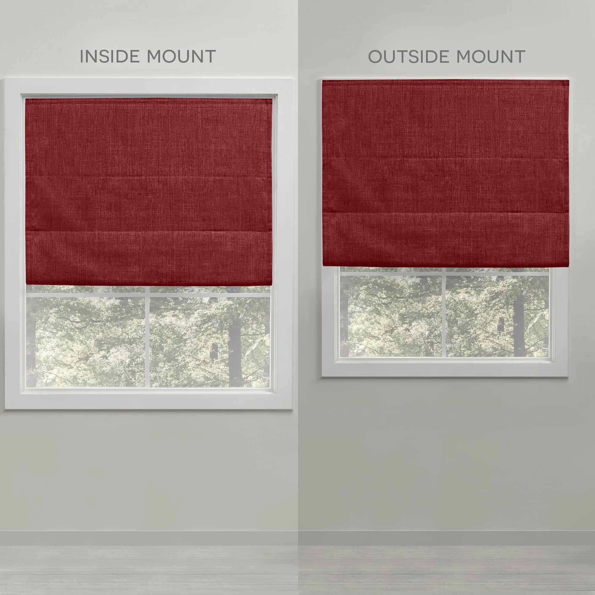 Exclusive Home Acadia 100% Blackout Roman Shade, 31"x64", Red