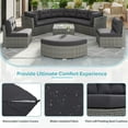 thumbnail image 6 of Harper & Bright Designs Patio Conversation Set, Outdoor Daybed Rattan Sectional Sofa Set Patio Seating Group with Cushions and Center Table for for Garden Balcony Poolside, Grey, 6 of 15