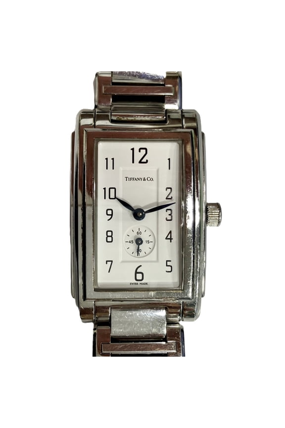 Pre-Owned Tiffany & Co. Grand Rectangular Watch, Total Weight 73.4g, Stainless Steel, Quartz...