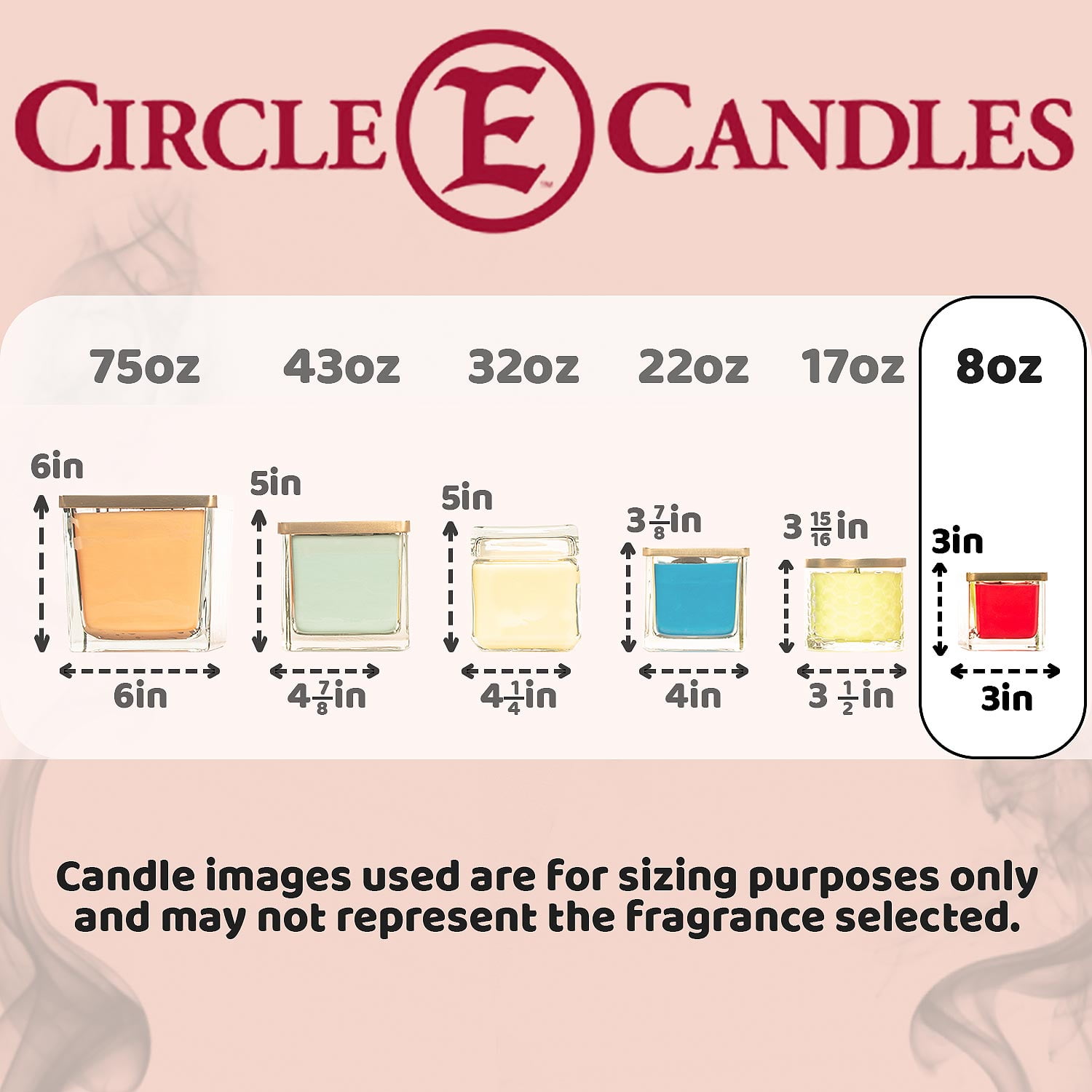 Circle E Candles, Orange Vanilla Scent, Small Size Jar Candle, 8oz, 1 Wick
