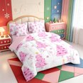 thumbnail image 2 of Manfei Merry Xmas 7 Pieces Full Size Bedding Sets,Cute Christmas Santa Hat Full Size Bed in a Bag,Pink Reversible, 2 of 7