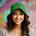 thumbnail image 3 of Dalix Strawberry Embroidered Cotton Dad Hat Fruit Adjustable Casual Baseball Cap Nature Womens in Kelly Green, 3 of 5