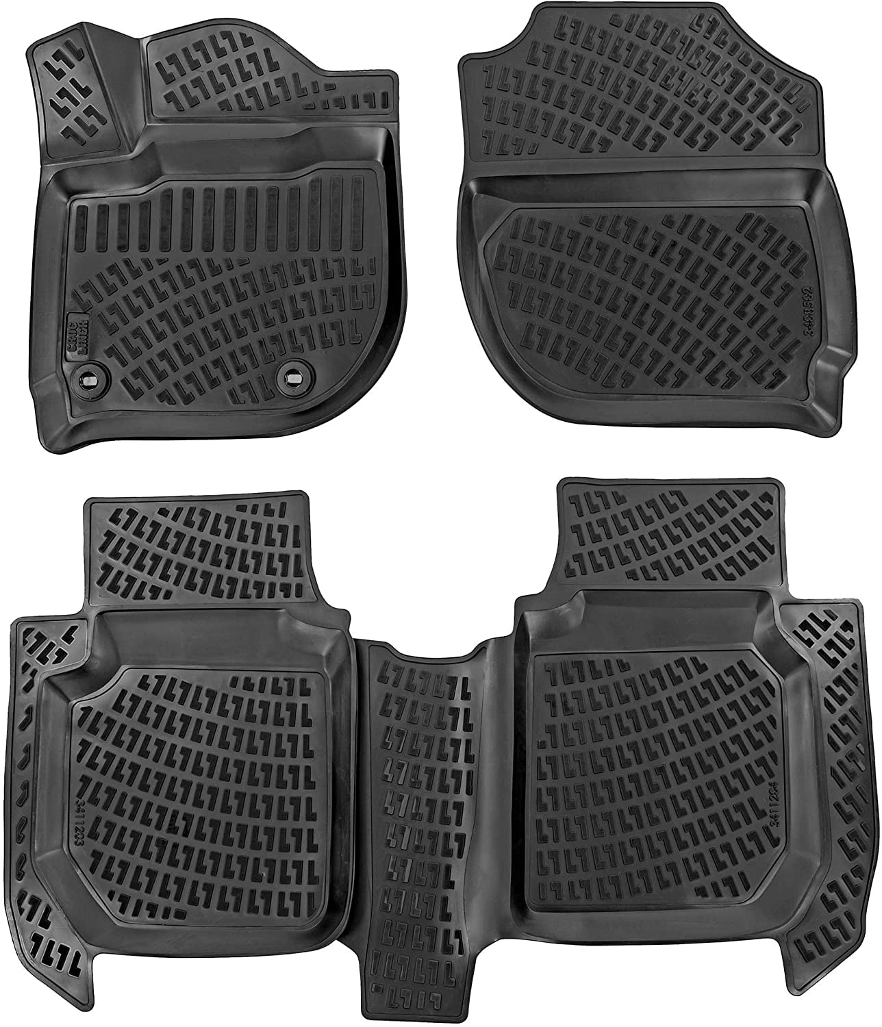 Crocliner Front and Rear All Weather Custom Fit Floor Mats for Honda