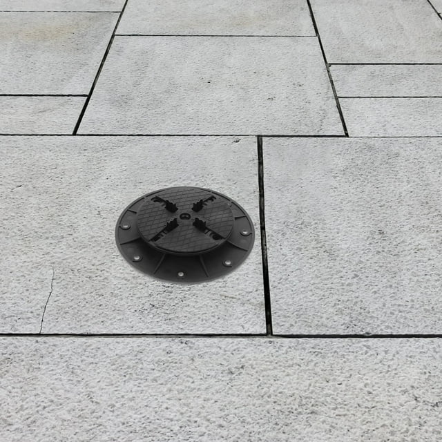 OULII Blocs de Support de Terrasse, Piédestal de Support de Terrasse Ajustable, Plastique Noir, 1 Ensemble pour Éléments d'Eau
