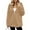 Khaki, variant on Women's Hooded Fleece Zip Up Jacket Long Sleeve Drawstring Sherpa Coat with Side Pockets Soft Warm Loose Fit Fall Winter Outerwear,Size:S-XXL