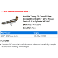 thumbnail image 2 of Variable Timing Oil Control Valve - Compatible with 2007 - 2012 Nissan Sentra 2.0L 4-Cylinder MR20DE 2008 2009 2010 2011, 2 of 2