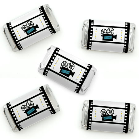 Movie - Mini Candy Bar Wrapper Stickers - Hollywood Party Small Favors - 40 Count