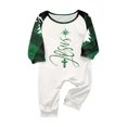 thumbnail image 2 of Christmas Family Matching Pajamas Christmas Pjs Holiday Nightwear Sleepwear Sets Long Sleeve Pjs for Mom Dad Kids Baby,Green Buffalo Plaid Jesus X‑Mas Tree Print, 2 of 4