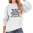 thumbnail image 3 of Sudadera con capucha de manga larga con cordón, holgada, cómoda, diseño de patrón de letras, sudadera de poliéster para mujer para uso diario, 3 of 6