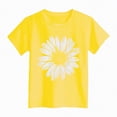 thumbnail image 4 of NOLDARES Girls/Kids/Toddlers Crew Neck Cotton T-Shirts Short Sleeve Summer Basic Tops（Age 2-12Y）(Yellow,5-6 Years), 4 of 4