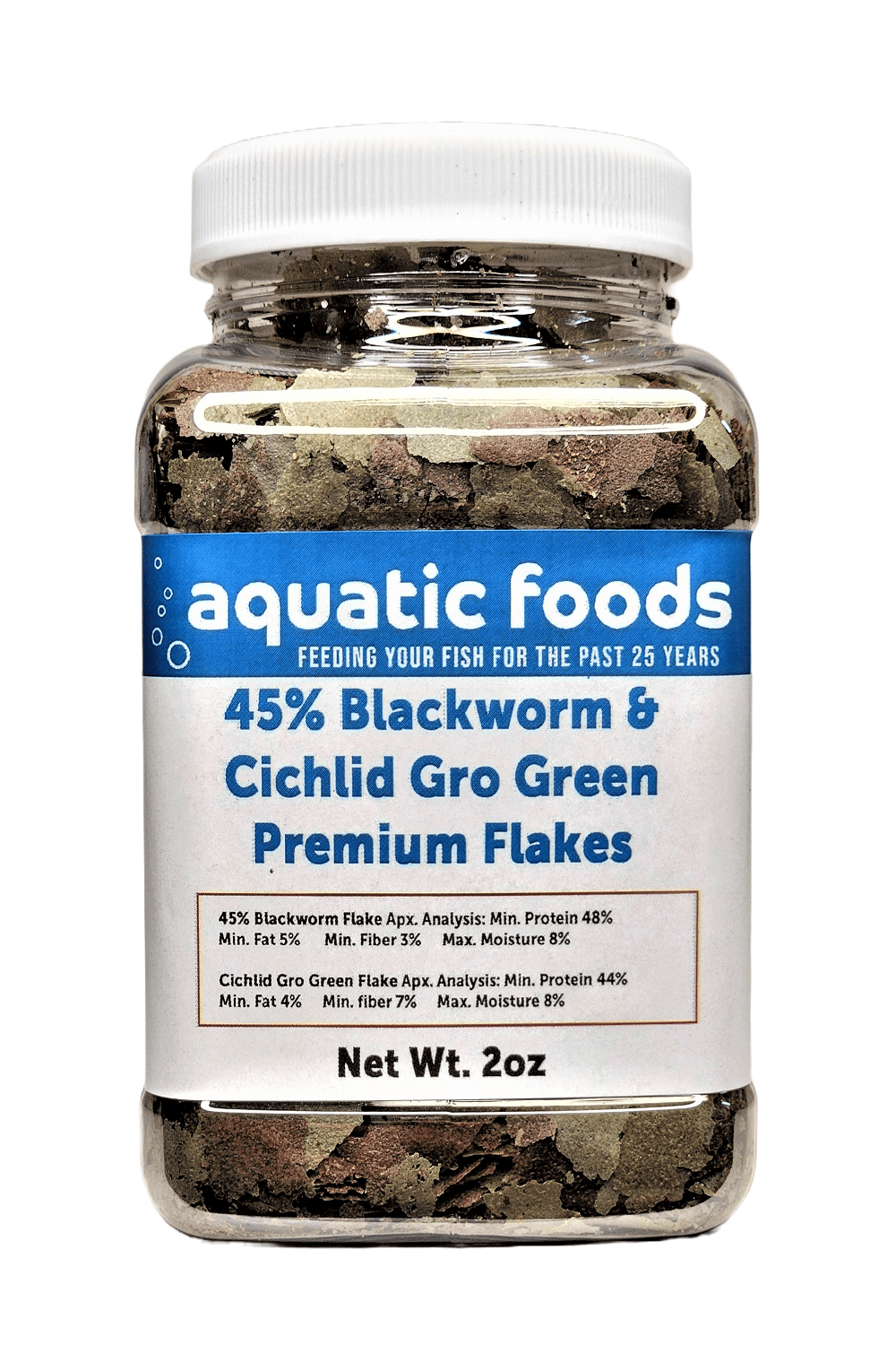 45 Blackworm & Cichlid Green Gro SpirulinaVeggie Flake Mix for