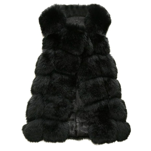 Faux Fur Jacket Womens Faux Gilet Vest Sleeveless Waistcoat Body Warmer Jacket Coat Outwear