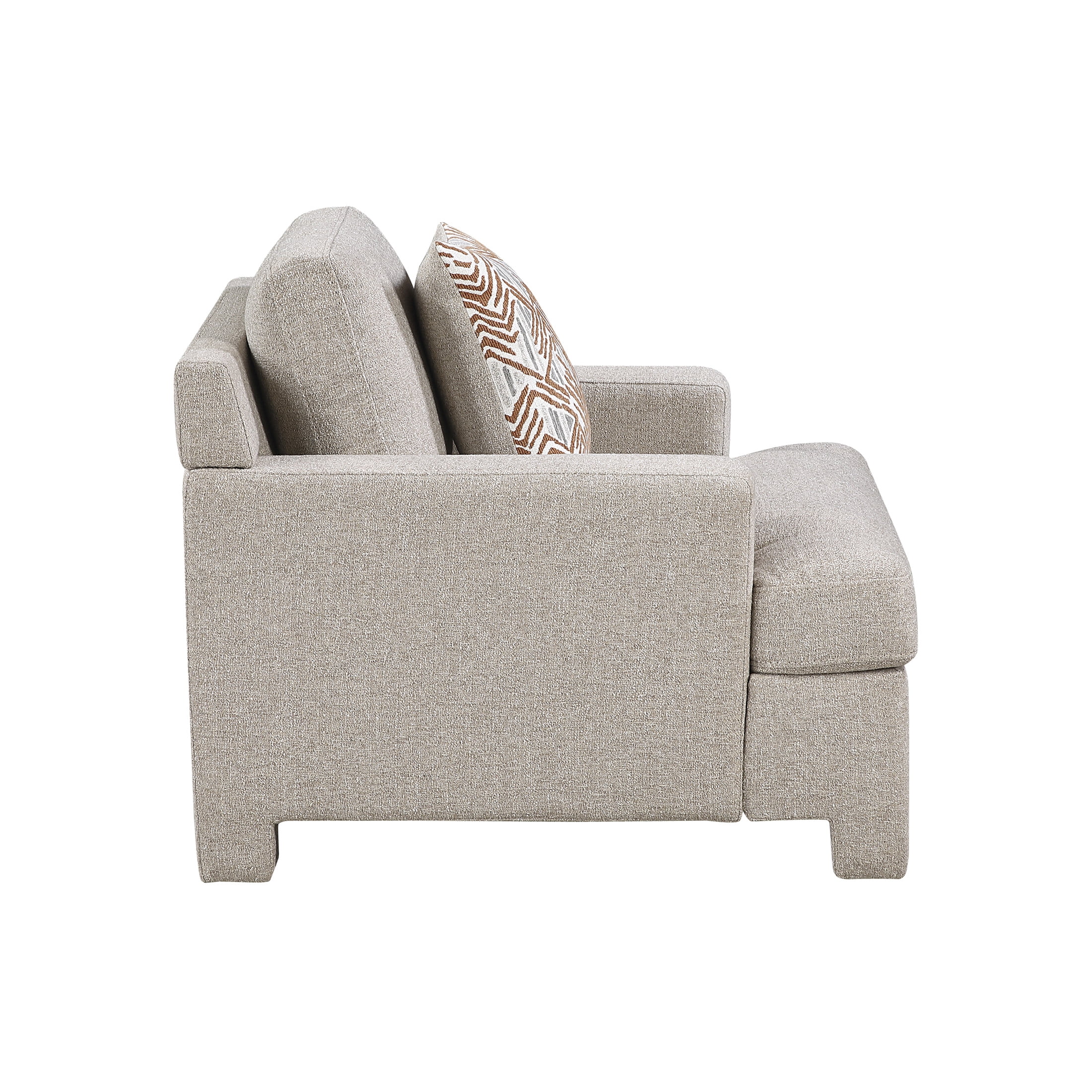 OakvillePark Luxora Chenille Chair with 1 Pillow, Taupe