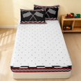 thumbnail image 4 of Erosebridal Checkered Flag Zipper Queen Comforter Set with Fitted Sheet and 2 Pillowcases, Racing Zipper Bedding Set, Crossed Flags White, Reversible, 4 of 7