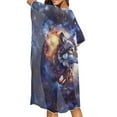 thumbnail image 2 of DISNIMO Galaxy Wolf Butterfly Print Women's Kimono Beach Cover Up Summer Cardigan Beach Coverups with Half Sleeve Casual Lightweight Swimwear Cover up, 2 of 6