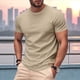 thumbnail image 4 of Camiseta de Viscosa de Bambú para Hombre, Ultra Suave, , con Cuello Redondo Refrescante, Informal, Básica, Interior Caqui L, 4 of 6