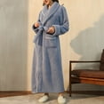 thumbnail image 6 of Robes For Men Mens Robes For Summer Robes Mens Thickened, Couple, Autumn/Winter, Plus Size Bath Blue Bathrobe, 6 of 6