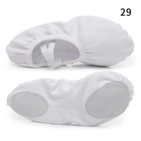 

Girls Canvas Ballet Slippers Flats Leather Soles Dance Shoes for Toddler Little Kid