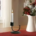 thumbnail image 1 of Eoozwa U Shaped Double Head Candlestick Wrought Iron Metal Holder for Dining Table Centerpiece Scandinavian Home Decor Gold Black Finish, 1 of 5