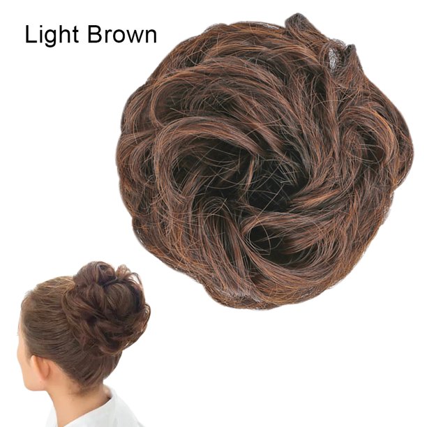 Messy Hair Bun Scrunchie Hair Piece Extension with Elastic Rubber Band