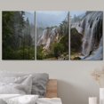 thumbnail image 3 of wall26 3 Panel Canvas Wall Art - Landscape Waterfall on The Cliff in Mountains - Giclee Print Gallery Wrap Modern Home Art Ready to Hang - 16"x24" x 3 Panels, 3 of 5