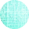 thumbnail image 1 of Ahgly Company Machine Washable Indoor Round Solid Turquoise Blue Modern Area Rugs, 4' Round, 1 of 4