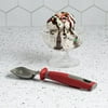 Tasty Classic Ice Cream Scoop, Stainless Steel Textured Scoop, Dishwasher Safe, Red