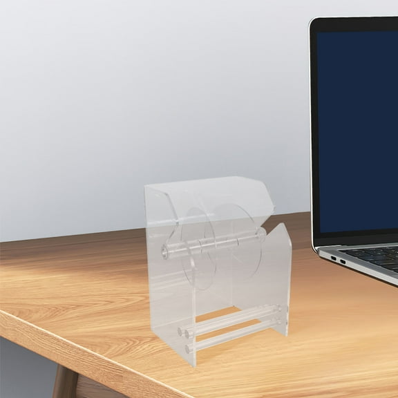 VORCOOL Adjustable Label Roll Holder Desk Use Transparent Acrylic 1Pcs