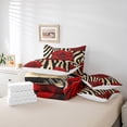 thumbnail image 5 of Ensemble Douillette 7 Pcs à Motif de Roses Rouges pour Lit Double, Ensemble Tout-en-un; Ensemble de Literie Féminin à Imprimé Léopard pour Femme, Ensemble de Draps Floral de Plantes de Jardin avec Douillette; Ensemble de Lit à Motif de Peau d'Animal Guépard, 5 of 5
