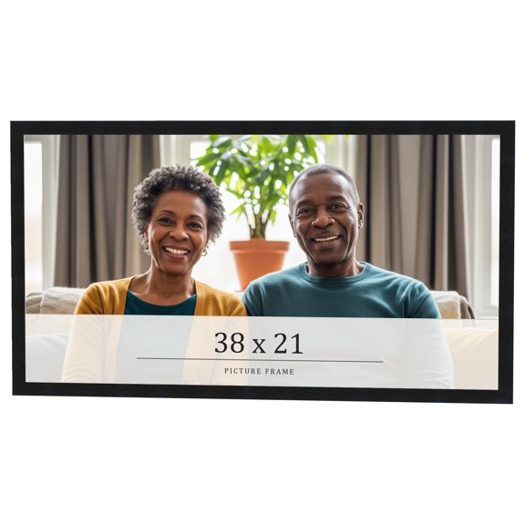 38x21 Frame Black Real Wood Picture Frame Width 0.75 inches | Interior Frame Depth 0.5 inches |