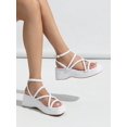 thumbnail image 1 of Women's Breathable Open Toe Platform Sandals With Ankle Strap And Buckle, Casual Student Sandals For Summer, 1 of 4