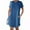 Blue, variant on BRGZLK Womens T-Shirt Dress Fashion Summer Casual Crew Neck Sports Roll Up Sleeve Solid Color Double Pocket Short Sleeve Dress Basic Beach T Shirt Skirt Khaki S