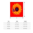 thumbnail image 3 of Durable Soft & Warm Flannel Blanket - Cozy Sunflower Design with Orange Petals & Blue Center Perfect for Sofa Travel Bed & Chair, 3 of 5